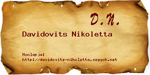 Davidovits Nikoletta névjegykártya